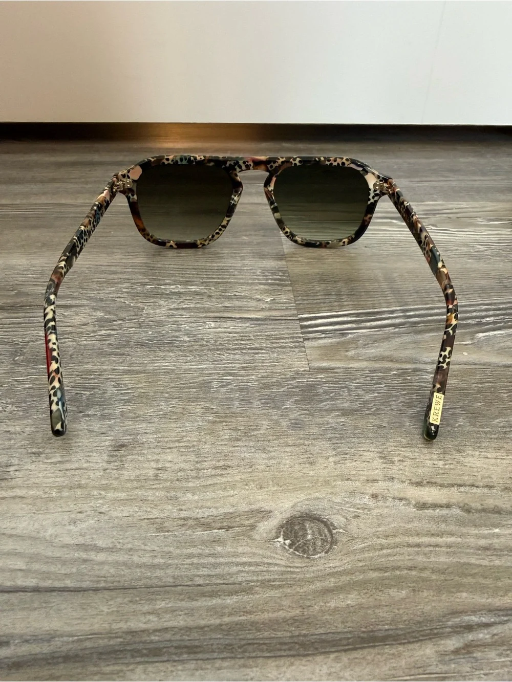 Krewe Zander Poppy Noir Acetate Sunglasses with Case